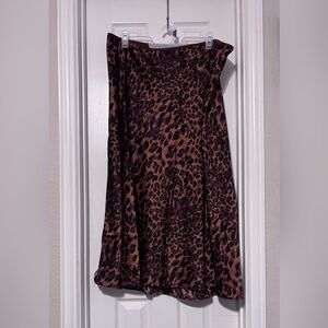 Leopard Print A-Line Skirt